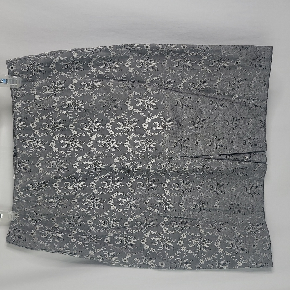 Esprit de Corp vintage floral silver skirt sz 9/10